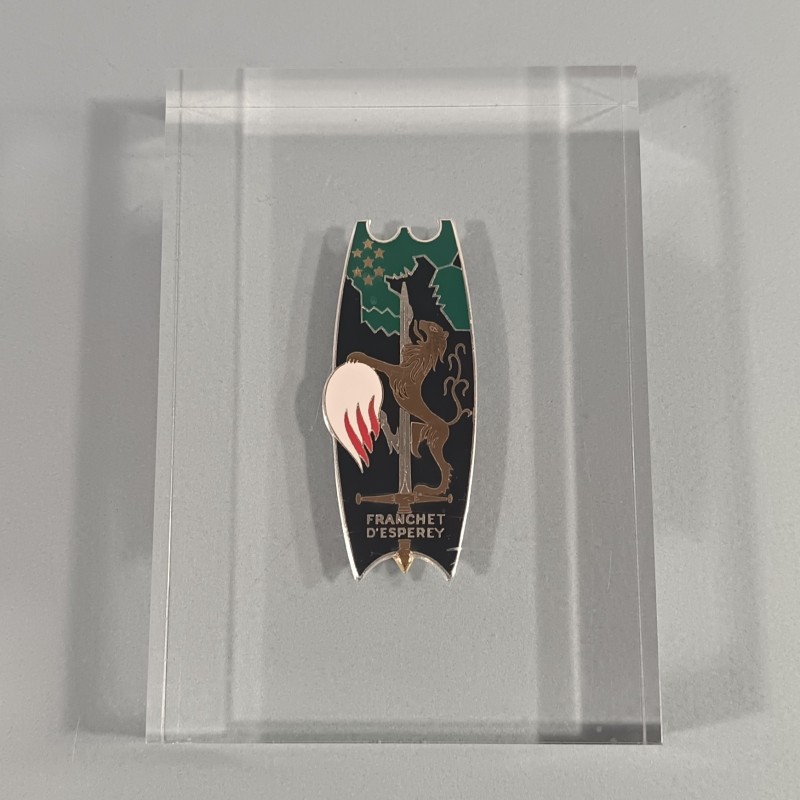 PRESSE PAPIER SOUVENIR INSIGNE PROMOTION FRANCHET D'ESPEREY ESM ST CYR 1955 - 1957 RESINE EPOXY